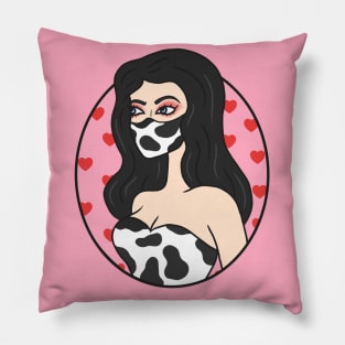 Masked cow girl Pillow