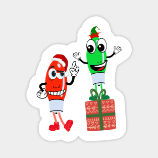 Green and red light for Christmas Magnet