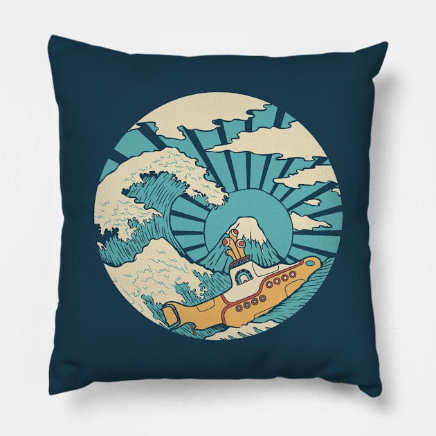 Music Kanagawa Wave by Tobe Fonseca Pillow by Tobe_Fonseca