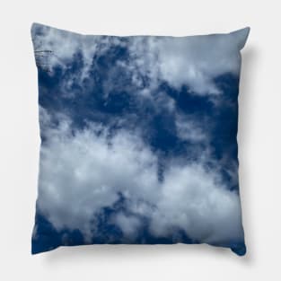 Cloudy, blue skies Pillow