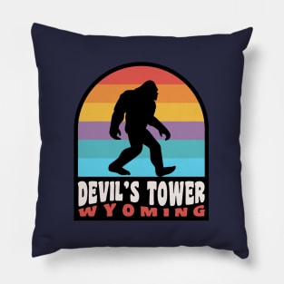 Devil's Tower Bigfoot Sasquatch National Monument Wyoming Pillow