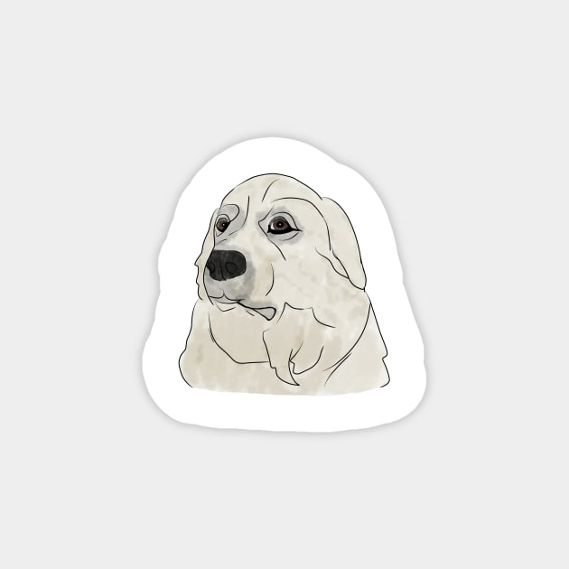 Great Pyrenees Portrait Magnet by eeliseart