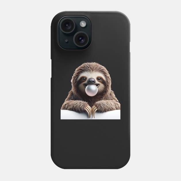 Sloth bubble gum Phone Case by Ingridpd