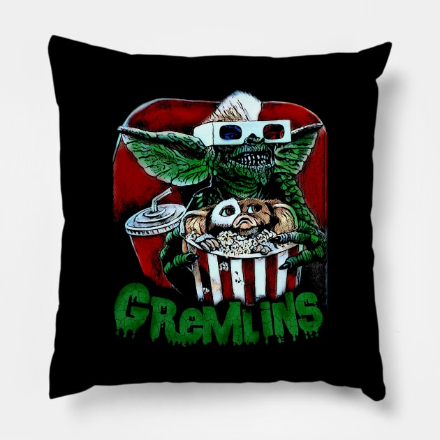 Gremlins Holiday Pillow by charlesturners