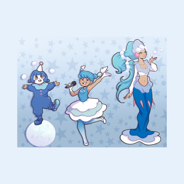 Popplio line Gijinka by EsmaelJ