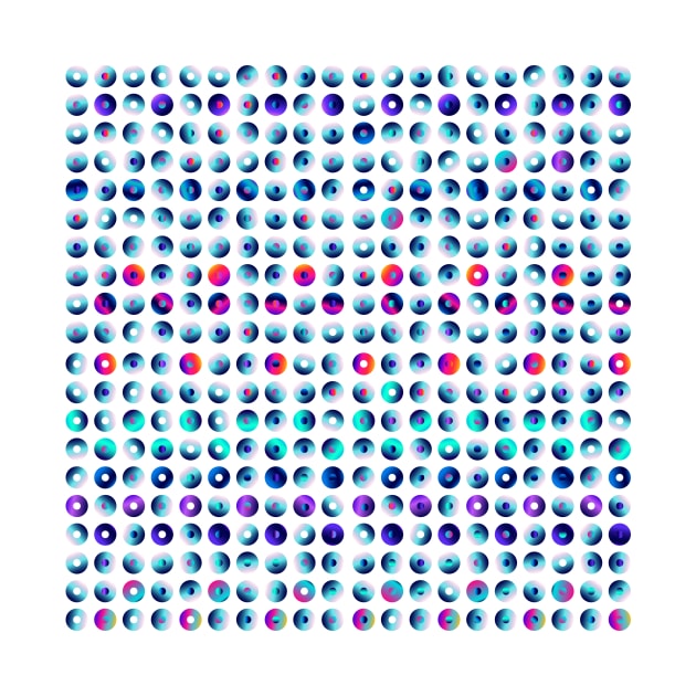 Psychedelic tiny circles in blue by IngaDesign