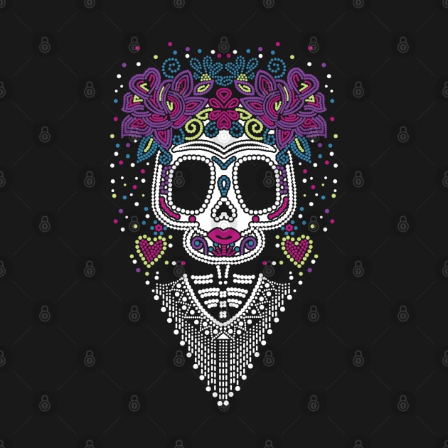 Mexican Sugar Skull Frida by Velvet Love Design 