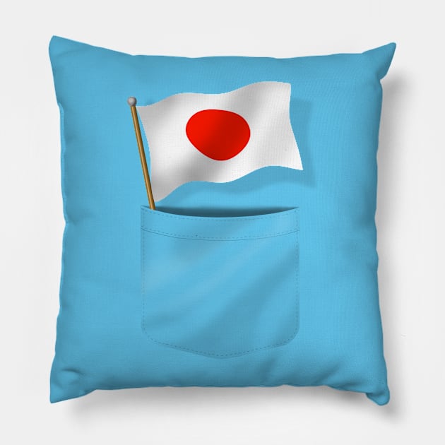 Pocket Japanese Flag Pillow by davidroland