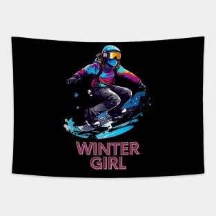 Winter Girl Snowboard Tapestry