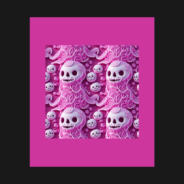 Pink Ghost Halloween 3D by Funtomass