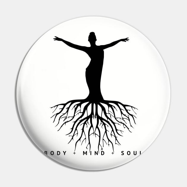 Body Mind and Soul Spiritual Design Pin by Cre8tiveSpirit