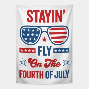 Independence Day Vibes: Stayin' Fly On the 4th of July with Patriotic American Flag Sunglasses Tapestry