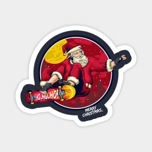 Santa Skateboard Ho ho ho! Magnet