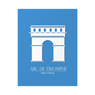 Arc de Triomphe Paris France Blue Background T-Shirt