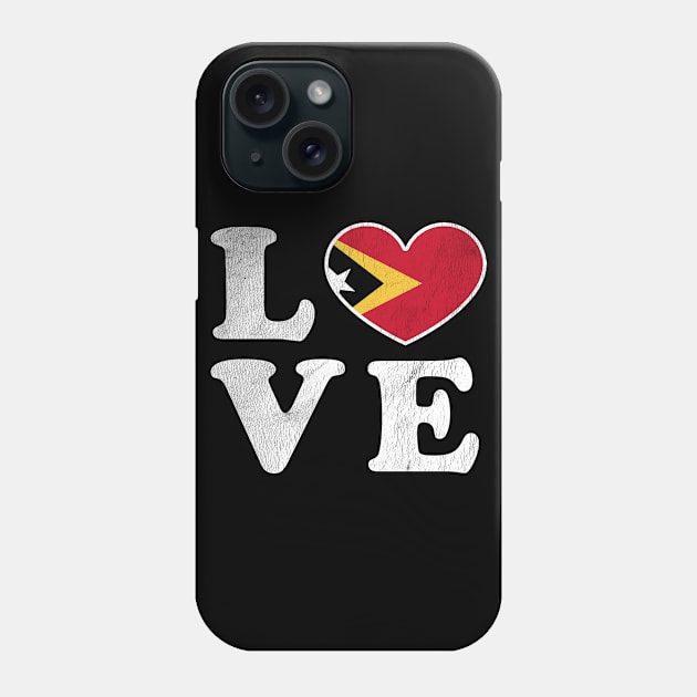 Love East Timor Pride Flag Vintage I Love East Timor Phone Case by BramCrye