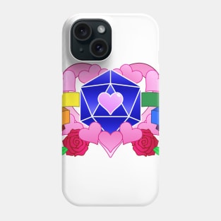 DiceHeart - Pride Banner, Bright Blue Dice Phone Case