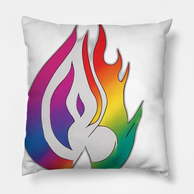 Fire Rainbow Shadow Silhouette Anime Style Collection No. 293 Pillow by cornelliusy