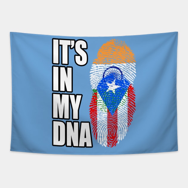 Puerto Rican And Indian Mix DNA Flag Heritage Tapestry by Just Rep It!!