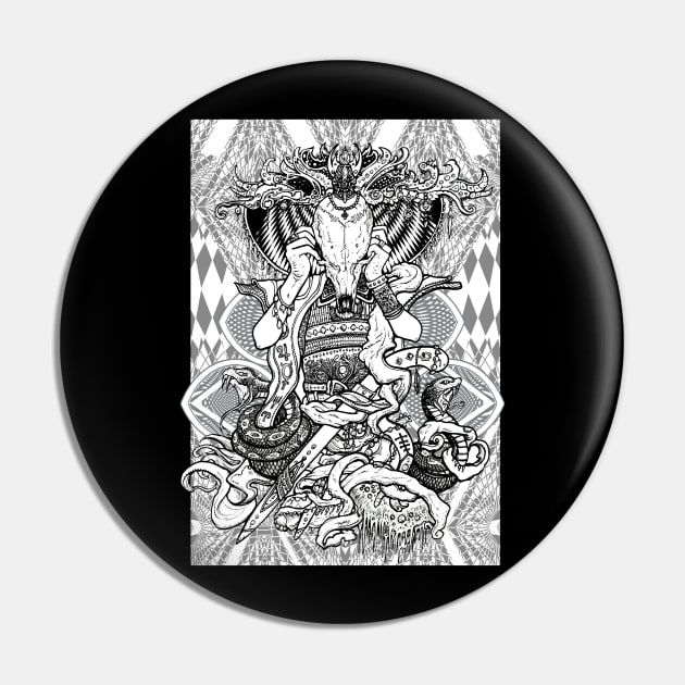 Sacred Goat Gemotrical Alchemical Astrology Magic Pin by Esoteric Origins