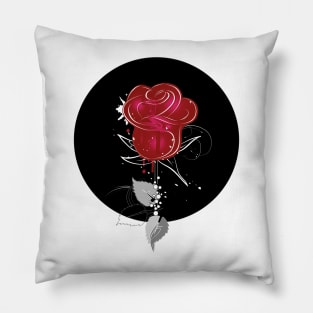 A red extravagant rose Pillow