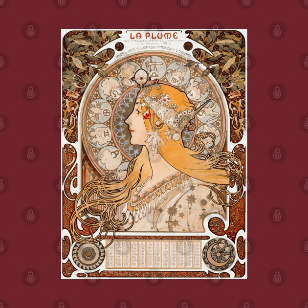 La Plume by Alphonse Maria Mucha by SteelWoolBunny