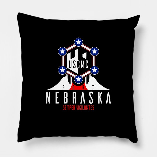 USCMC Fort Nebraska Pillow by DorkTales