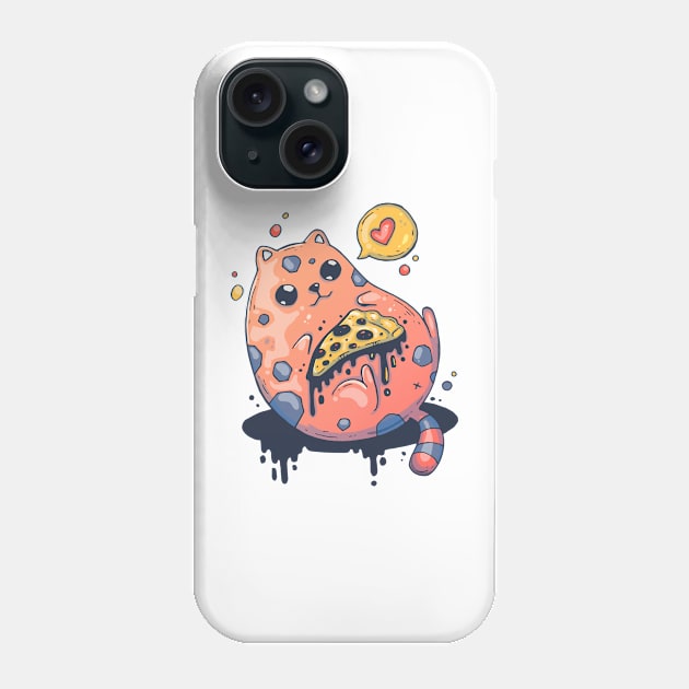 Space Pizza Cat Phone Case by edwardecho