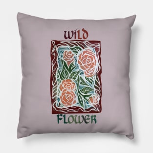 Wild Flower Roses Pillow