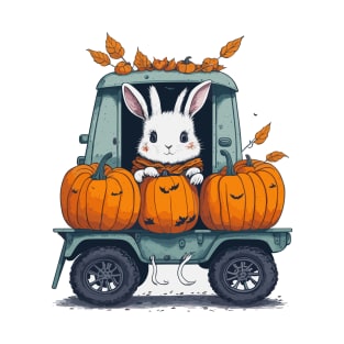 Pumpkins & bunny in cute Truck T-Shirt