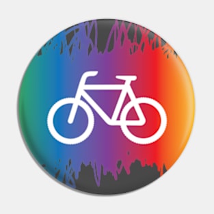 Rainbow bike Pin