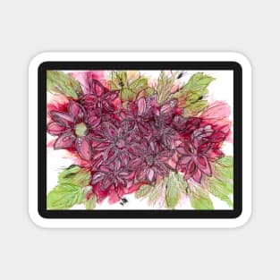 Abstract doodled flowers. Magnet