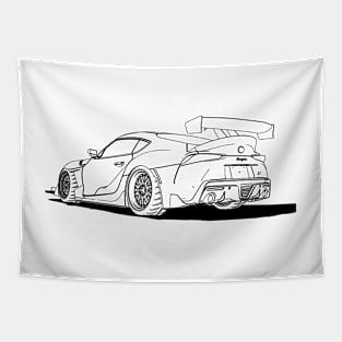 Supra JDM Wireframe Drawing Tapestry