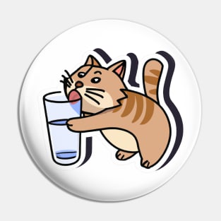 Cat drinking water Pin