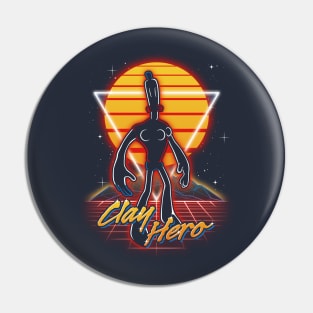 Retro Clay Hero Pin