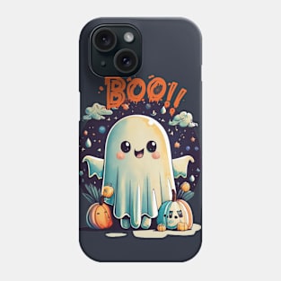 Funny Halloween Ghost Boo in Galaxy Phone Case