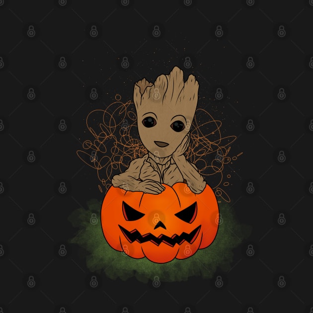 Halloween Groot by Nykos