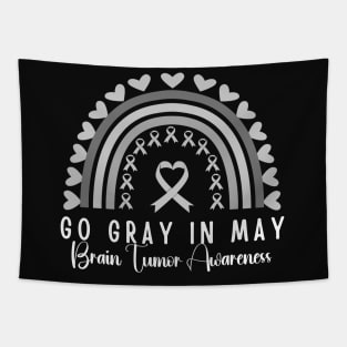 Go Gray In May Gray Awareness Ribbon (Brain Tumor/Cancer) Tapestry