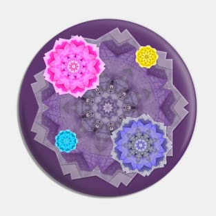 Multicolor Mandala Geometric Pattern Pin