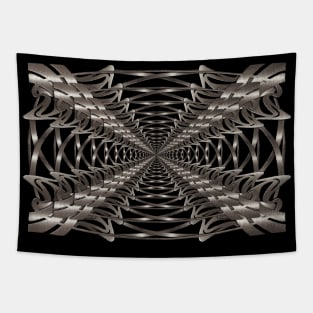 Silver geometric shiny chromatic pattern symmetric and metallic Tapestry