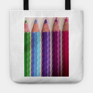 5 new brightly coloured  colouring crayons Tote