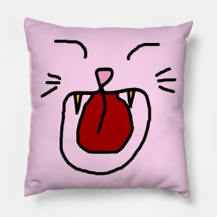 Cat Face - A cat laughing out loud Pillow