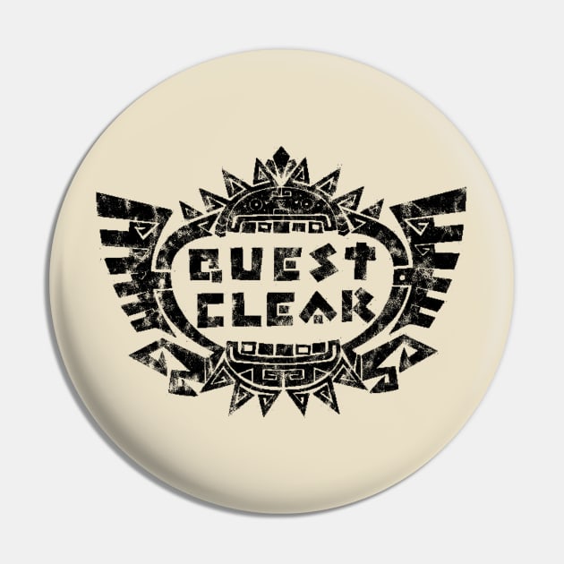 Monster Hunter Distressed Quest Clear Pin by StebopDesigns