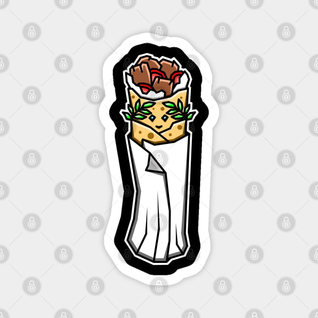 Cute Greek Canadian Donair in a Toga with Ancient Greece Vibes - Donair Magnet by Bleeding Red Paint