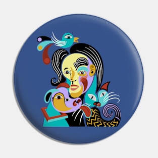 Portrait Abstract Funny Pin