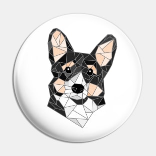 Corgi Black Stained Glass Pin