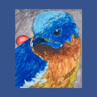 Blue Bird Watercolor Painting T-Shirt