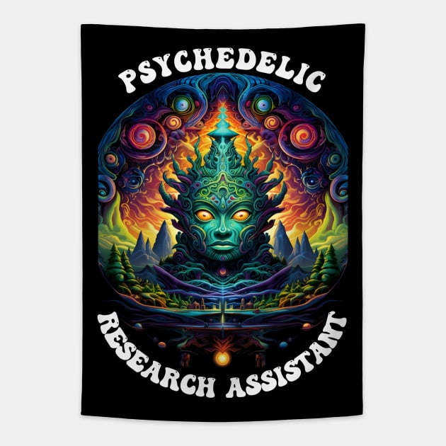 Psychedelic Research Assistant Tapestry by Obotan Mmienu