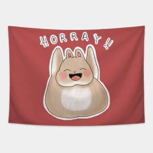 HORRAY ! Happy Fat Bunny _ Bunniesmee Tapestry