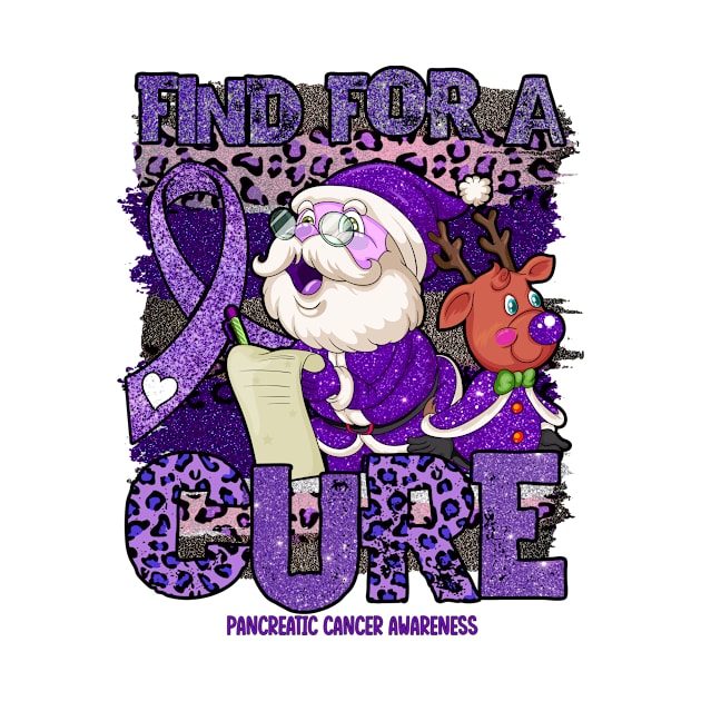 Pancreatic Cancer Awareness Awareness - leopard christmas cure santa claus by Lewis Swope