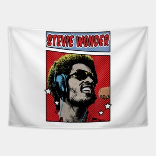 Stevie Wonder  Karaoke Comic Style Art Tapestry